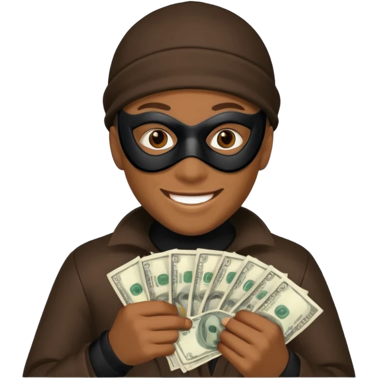 robber emoji with money emoji