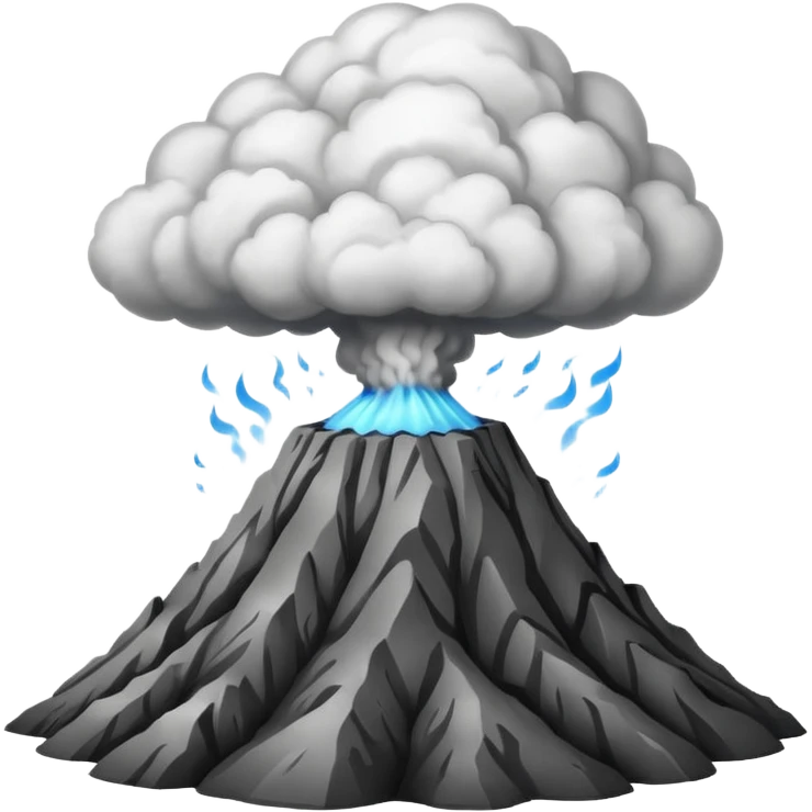 dry volcano with smoke ONLY emoji