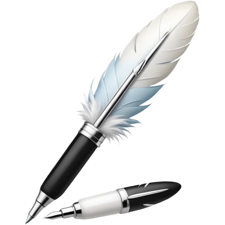 White feather ink pen emoji