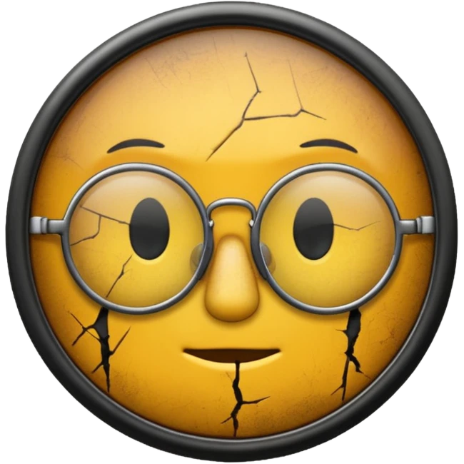 Circle black glasses with a scar without face  emoji