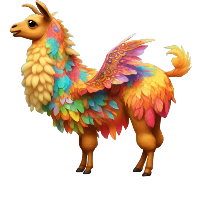 fire farting llama with wings tongue kissing a chameleon  emoji