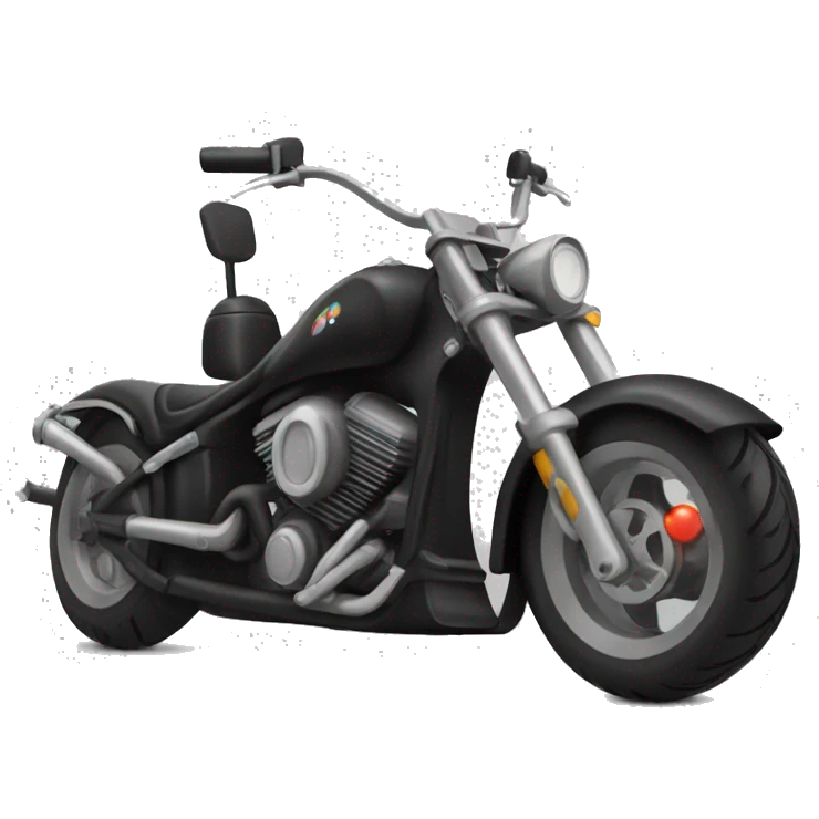 Una moto chopper negra con Papanoel sencillo de pie emoji