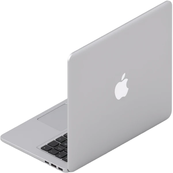 a MacBook viewed from the side, skeuomorphism style emoji