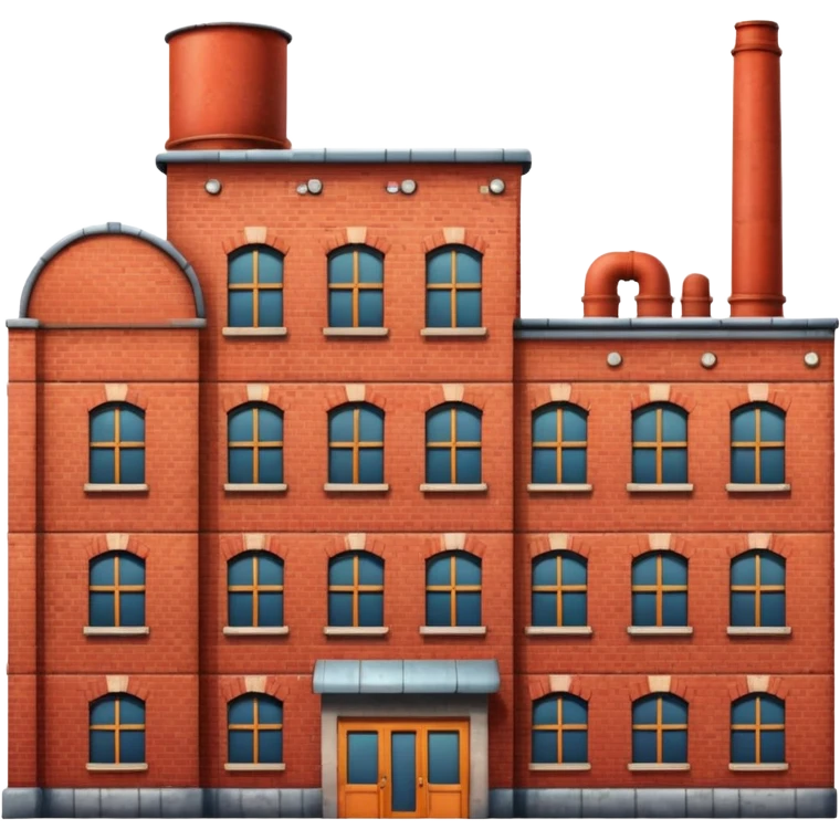 old factory made of bricks without pipes emoji