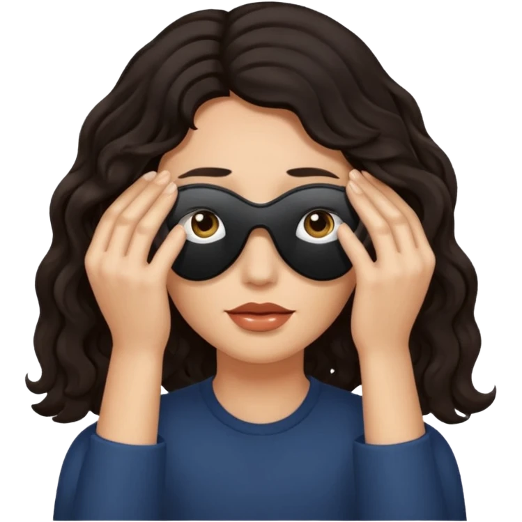 Hair over face emoji