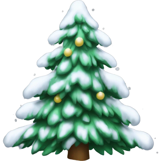 christmas tree with snow emoji