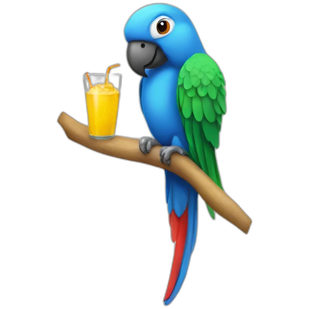 party parrot holding a mobile emoji