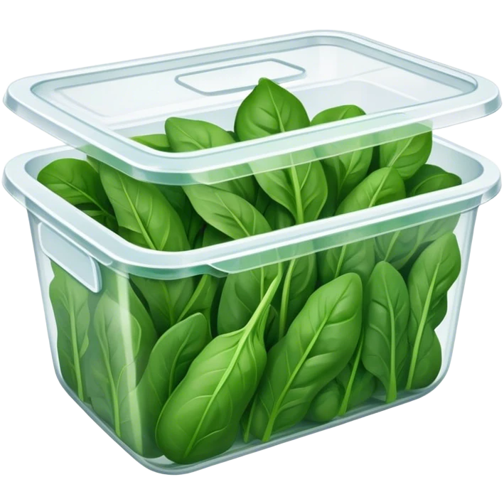 spinach in plastic container emoji