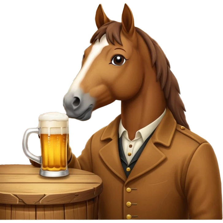 Horse drinking in a bar emoji