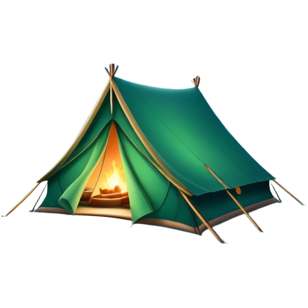 tent in snowy Lapland wilderness with northern lights emoji