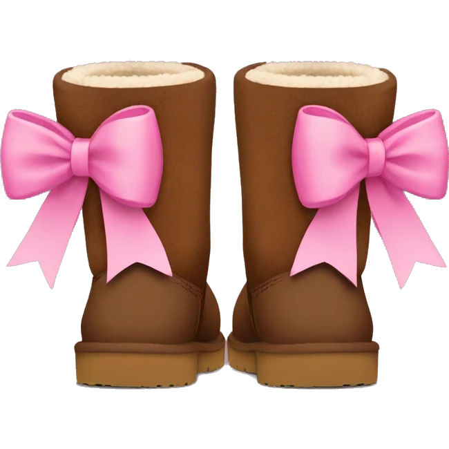 Brown ugg boots with pink bows emoji