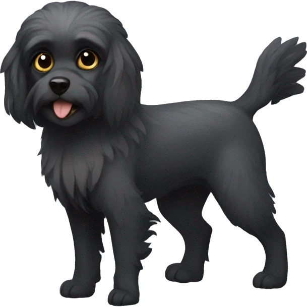 black small griffon dog with a slightly gray muzzle emoji