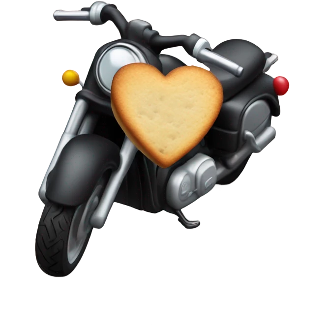 cookie heart with black motorcycle  emoji