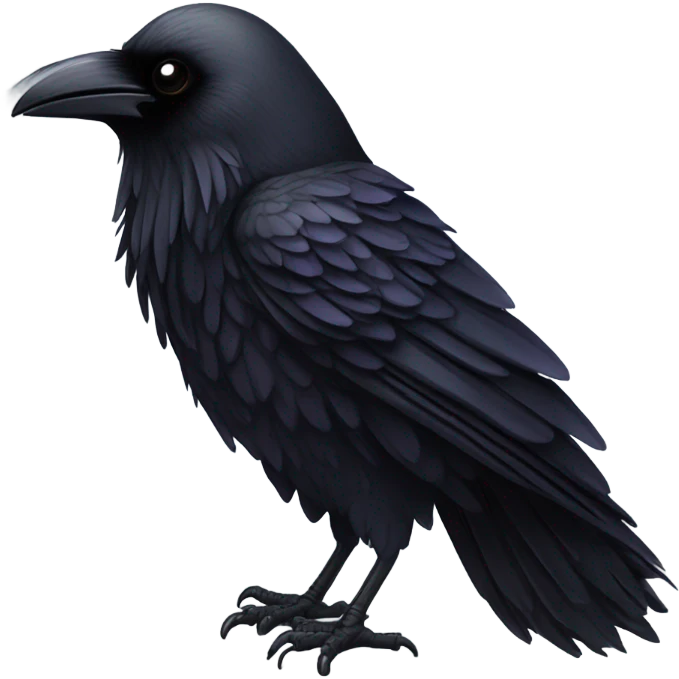 Raven with bat shaped wings emoji