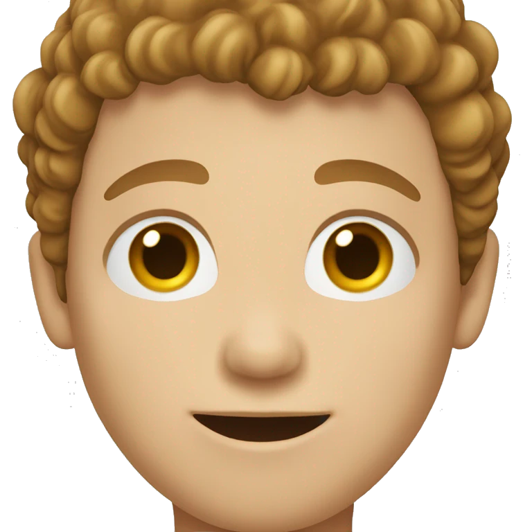 white boy with very short curly brown hair emoji