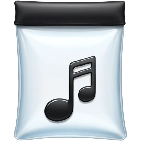 ziplock bag containing a single musical note emoji