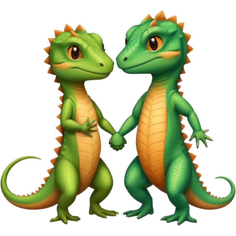 Romantic Lizard couple wear cute clothes  emoji