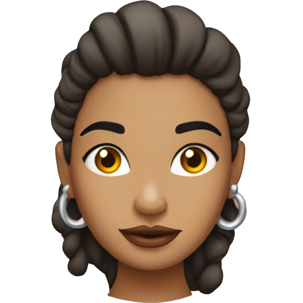 Uma mulher segurando uma agulha americana de fazer piercing  emoji