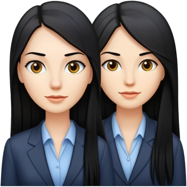 business woman long straight caucasian long black hair emoji