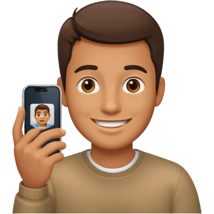 Man doing facetime emoji