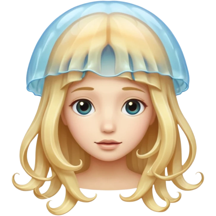 Girl with blond hair as a jellyfish  emoji