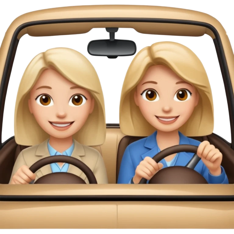 Two women driving emoji