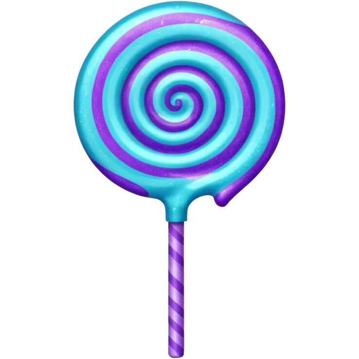 glitter cian and purple lolipop emoji
