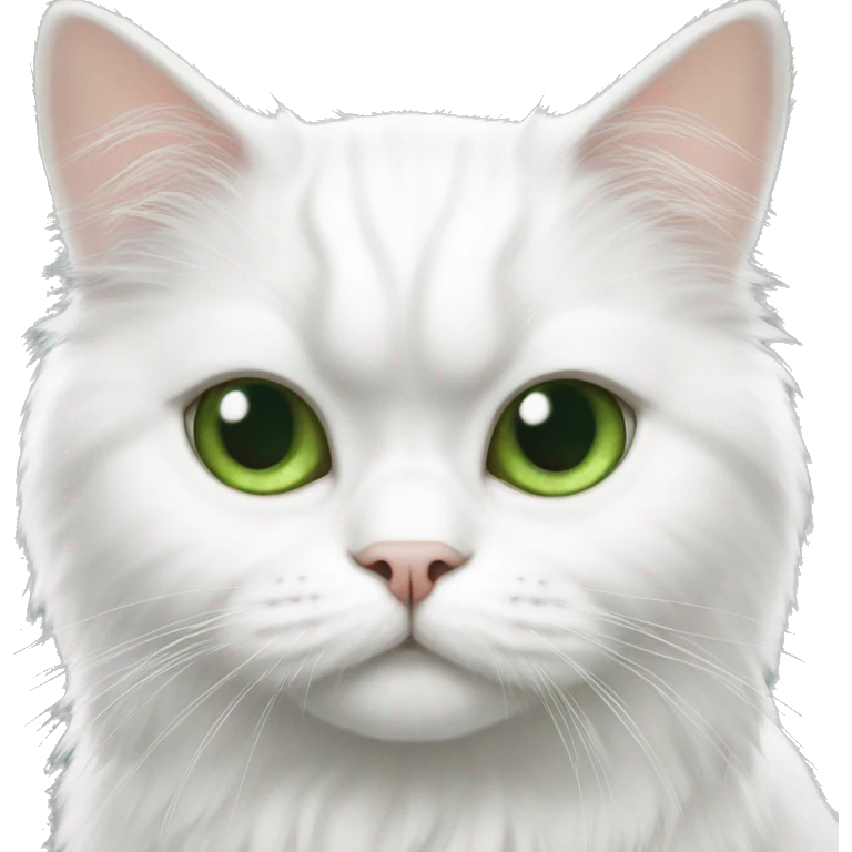 white persian cat what green eyes emoji