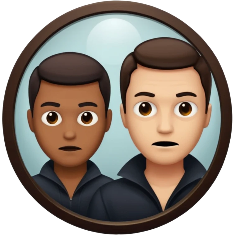 Killer behind man on mirror emoji