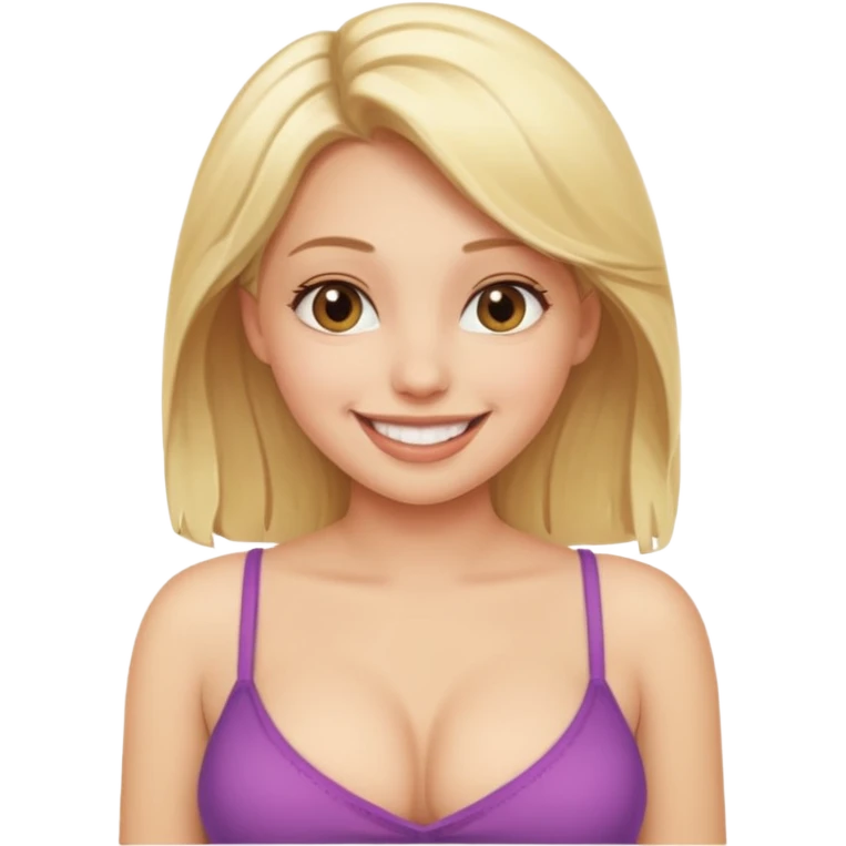 Boobs out  blonde girl emoji
