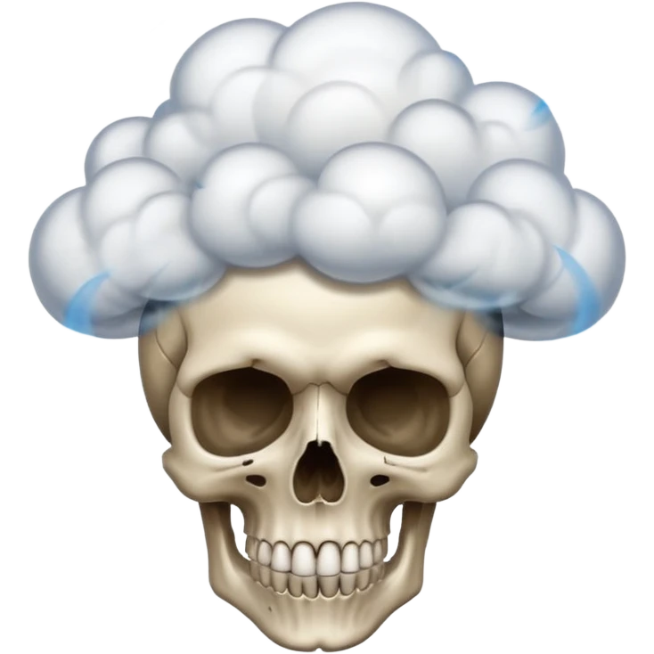 Make a skull emoji whose head is blasted off and smoke is 💀🤯💨coming from its head from inside and the  emoji