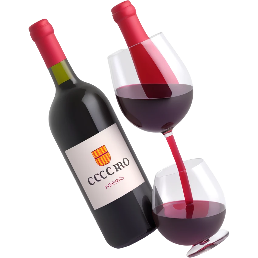 catalan porró filled with red wine emoji
