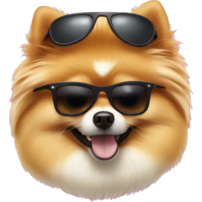 Pomeranian wearing sunglasses  emoji