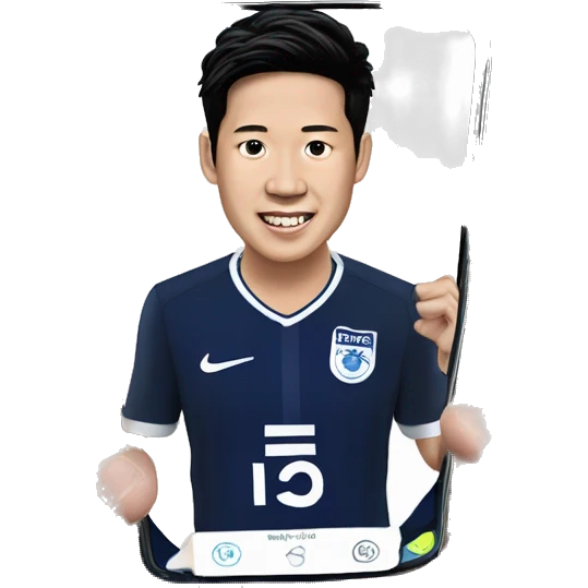 son heung min with a samsung s23 phone emoji