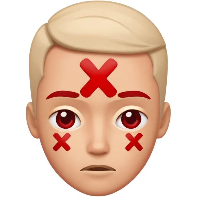 character shaking head no with X mark emoji