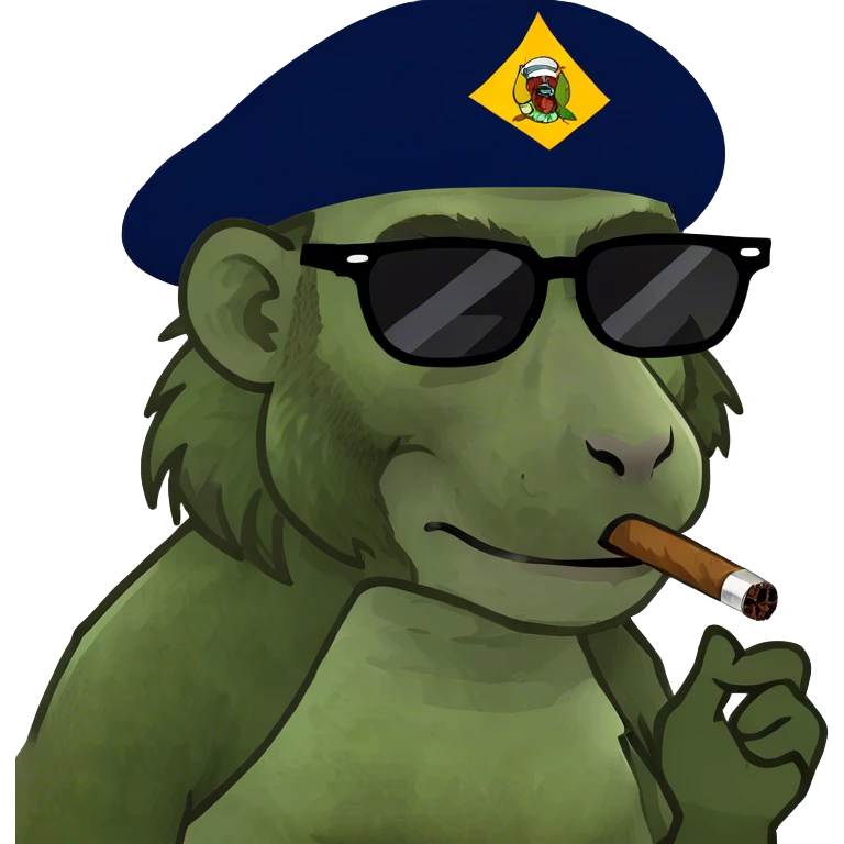 Baboon smoking  emoji