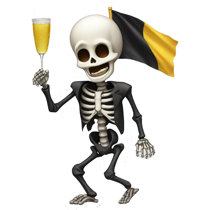 Celebrating skeleton emoji