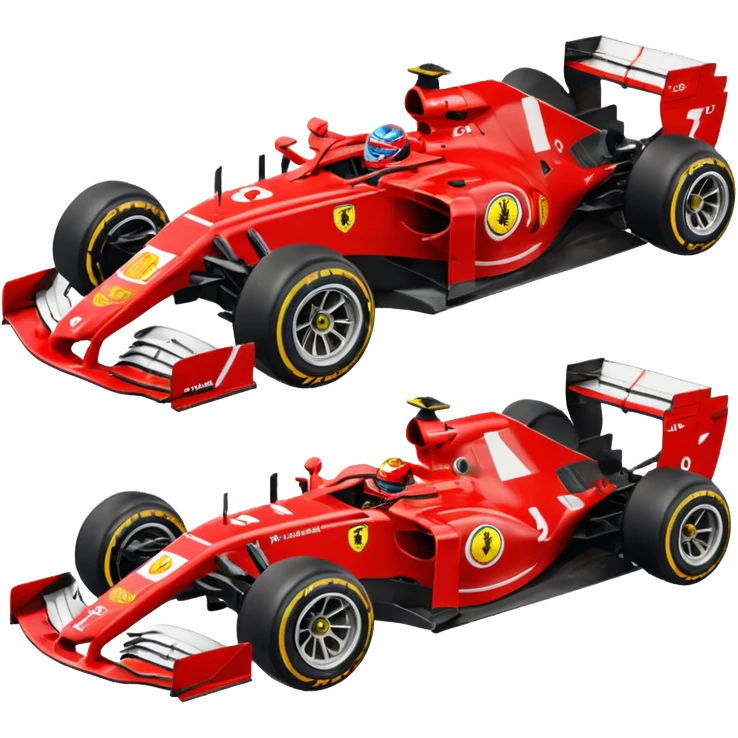 Make a Ferrari f1 car with leclerc driving it emoji emoji