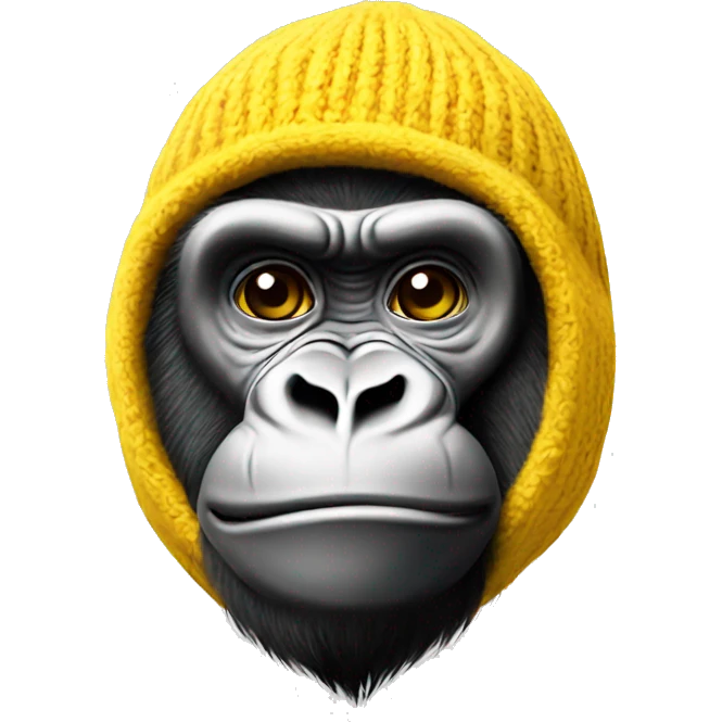 yellow gorilla tag gorilla with beanie pompom hat emoji