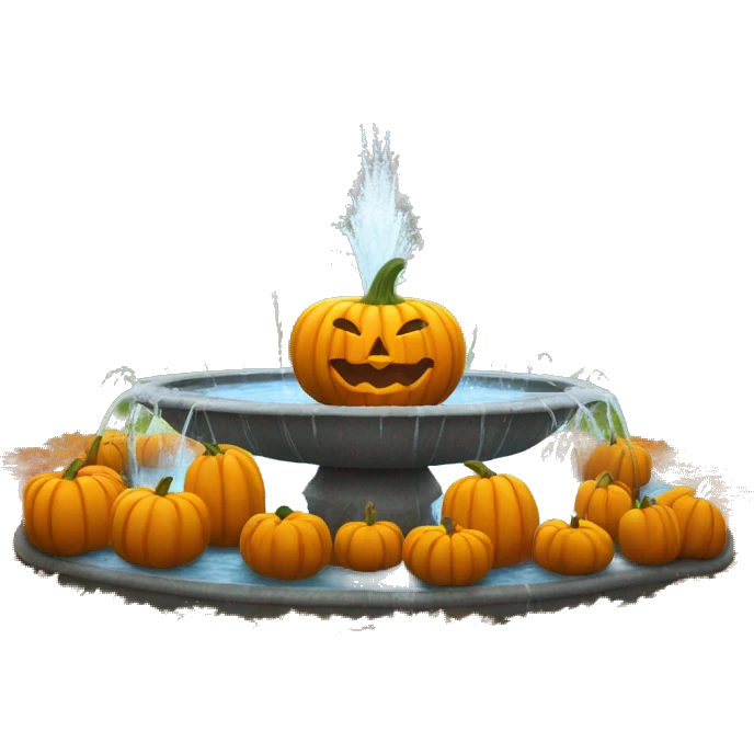 single pumpkin fountain emoji