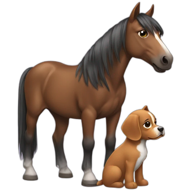 Horse and littel dog emoji