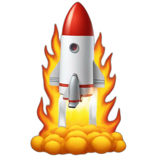 rocketship on fire emoji