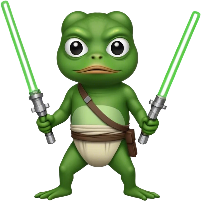 Pepe the frog with lightsabers emoji