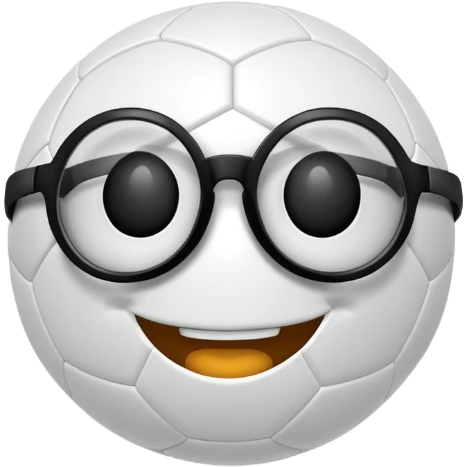 soccer ball wearing joke glasses emoji