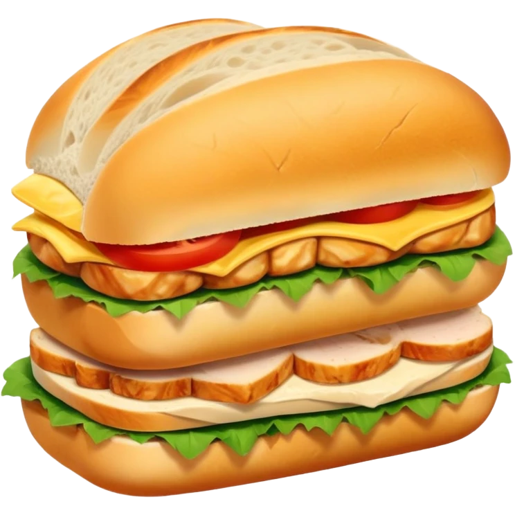 ciabatta sandwich with chicken emoji