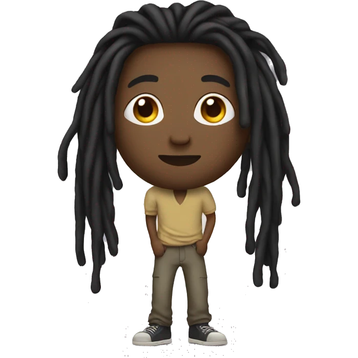 black man with dreads standing emoji