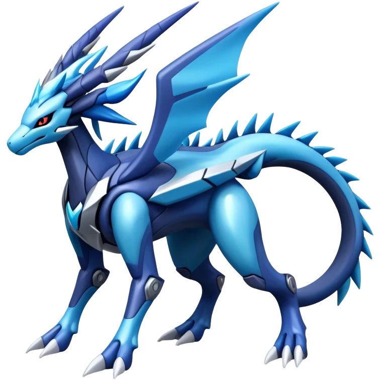 Futuristic Kyurem-dialga-suicune-hybrid, full body emoji