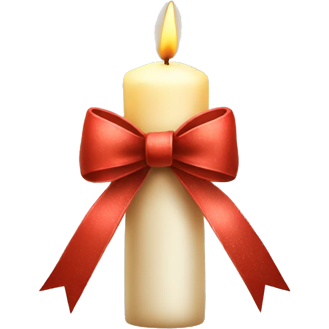 Christmas candle with bow emoji