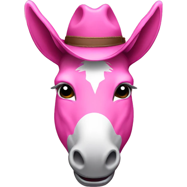 Pink donkey with cowboy hat emoji