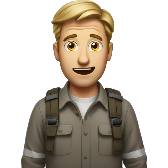 German man have a surprised  emoji